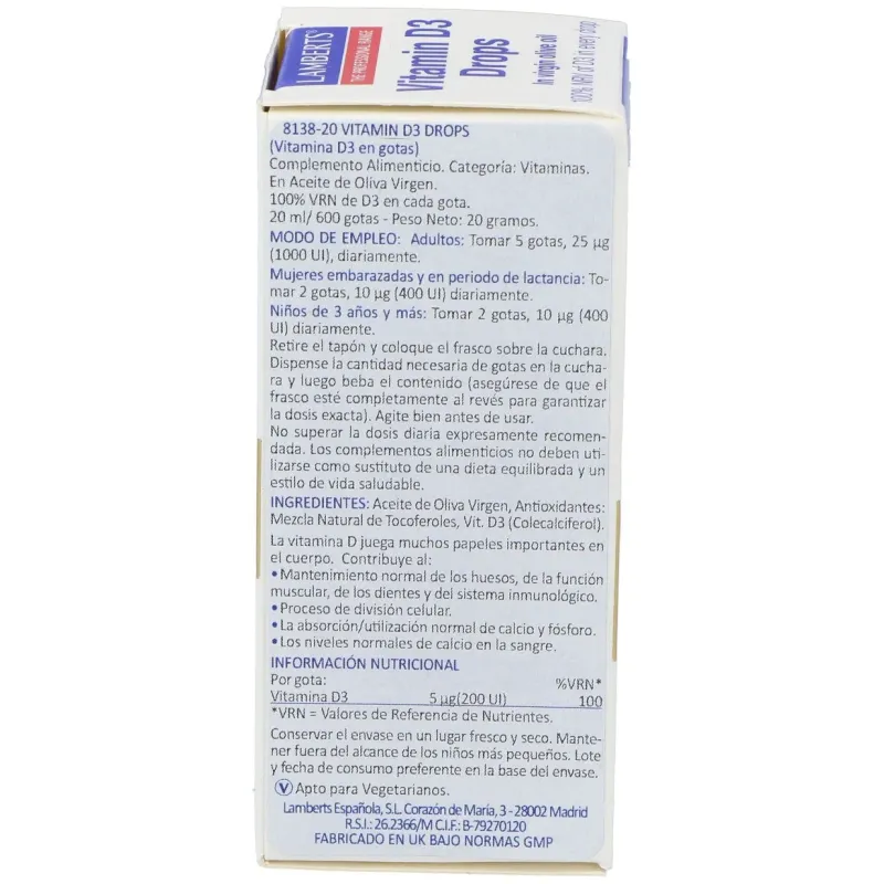 Lamberts vitamina d3 en gotas 20ml | Farmacia Barata Lamberts vitamina d3 en gotas 20ml | Farmacia Barata