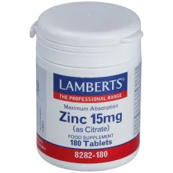 Zinc (como citrato) 15 mg. 180comp.