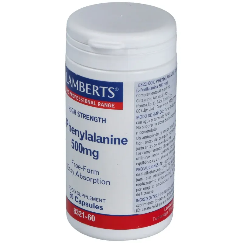 Lamberts l-fenilalanina 500 mg 60 cápsulas | Farmacia Barata
