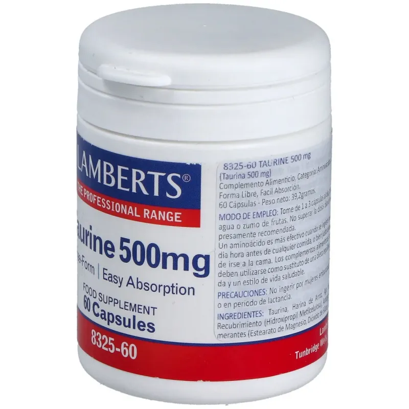 Taurina 500 mg. 60 cap. | Farmacia Barata