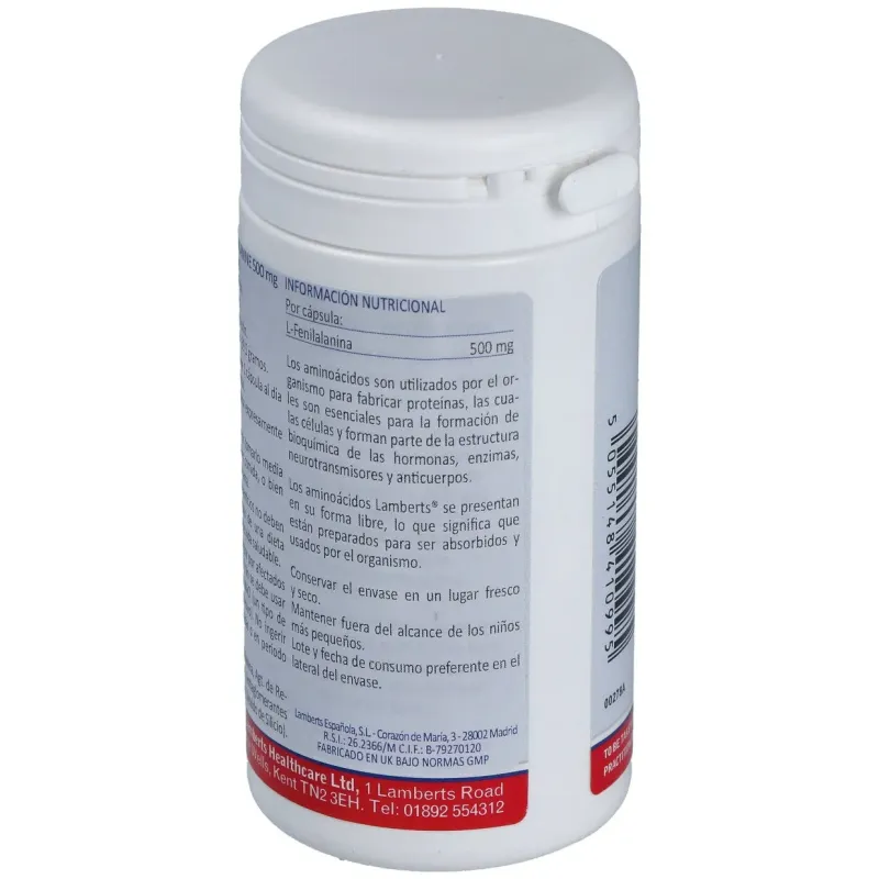 Lamberts l-fenilalanina 500 mg 60 cápsulas | Farmacia Barata