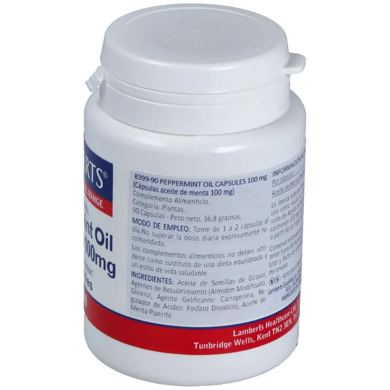 Aceite de hojas de menta 100 mg. 90cap. | Farmacia Barata
