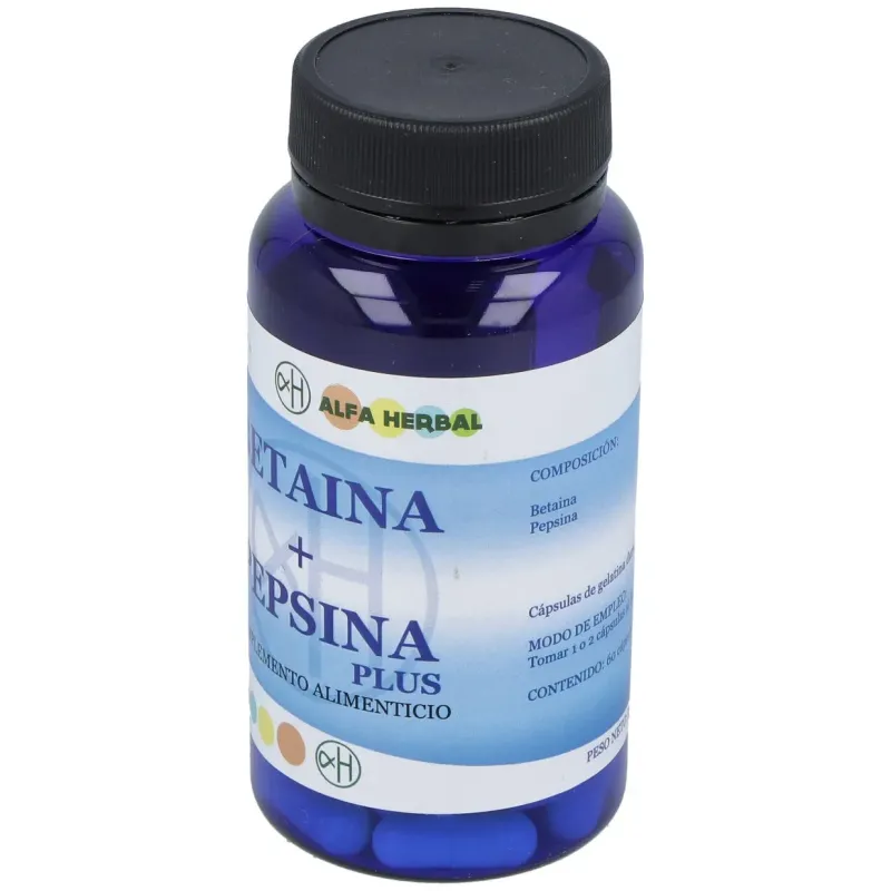 Alfa herbal betaina 500+pepsina 60caps | Farmacia Barata