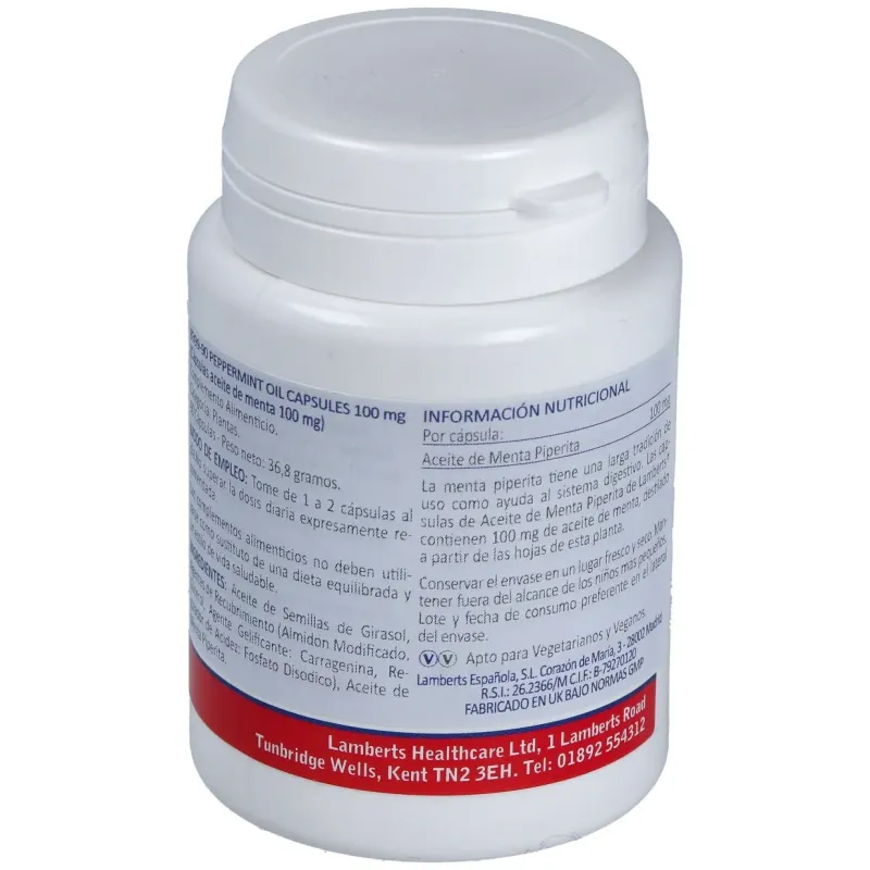 Aceite de hojas de menta 100 mg. 90cap. | Farmacia Barata