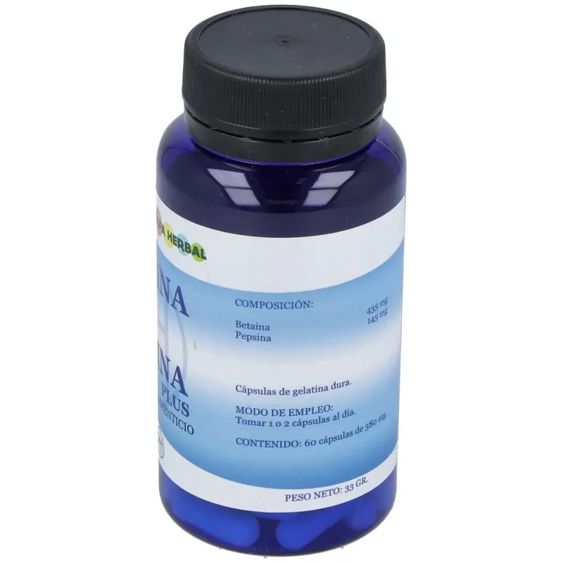 Alfa herbal betaina 500+pepsina 60caps | Farmacia Barata