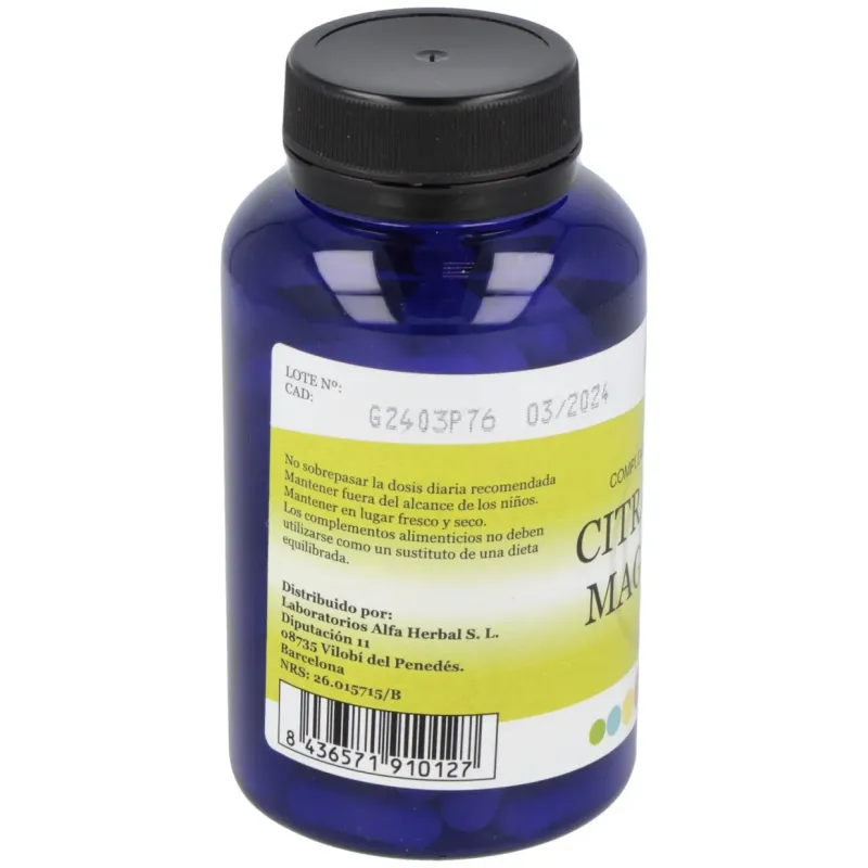 Alfa herbal citrato de magnesio 90caps | Farmacia Barata