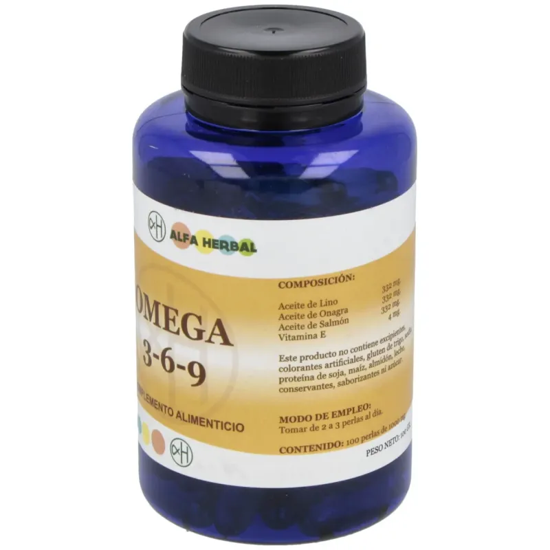 Omega 3-6-9 aceite de salmon-onagra-lino 100perlas | Farmacia Barata