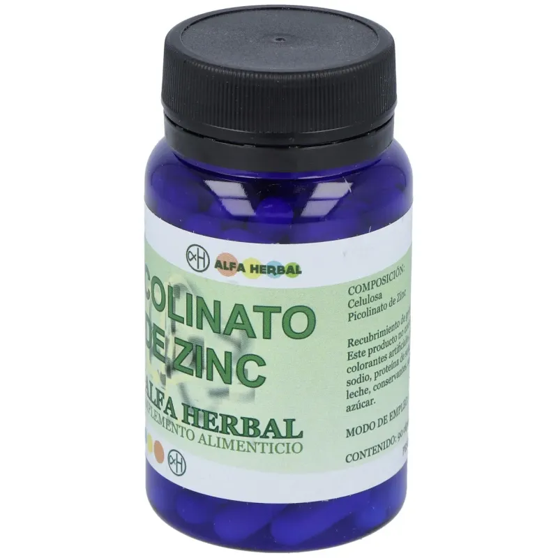 Alfa herbal picolinato de zinc 90caps | Farmacia Barata