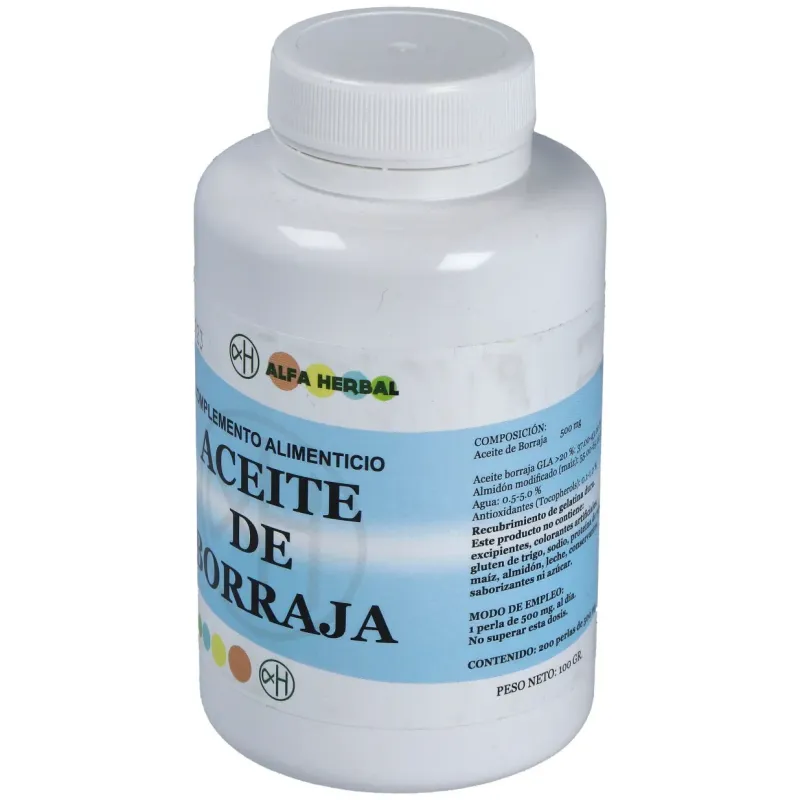 Alfa herbal aceite de borraja 200 perlas | Farmacia Barata