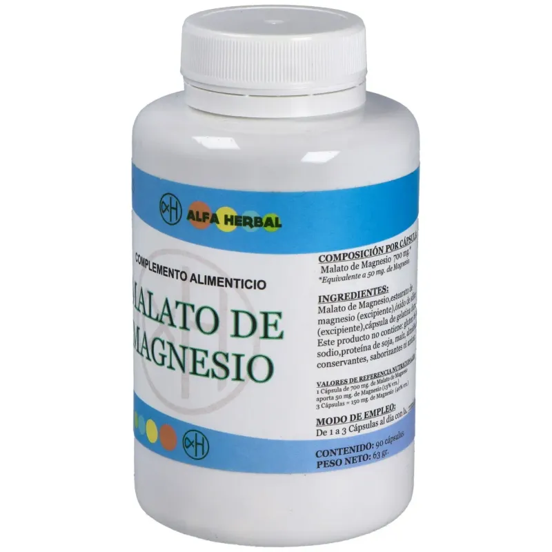 Alfa herbal malato de magnesio 90caps | Farmacia Barata