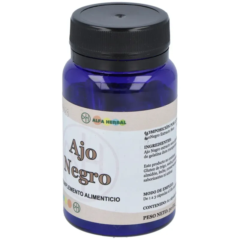 Alfa herbal ajo negro 60caps | Farmacia Barata