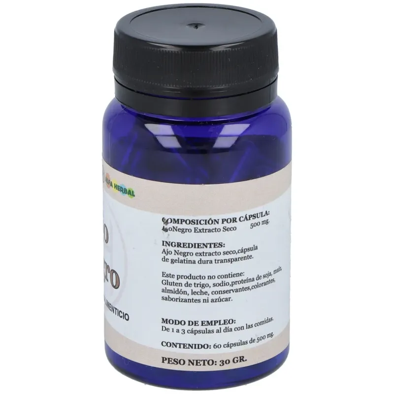 Alfa herbal ajo negro 60caps | Farmacia Barata