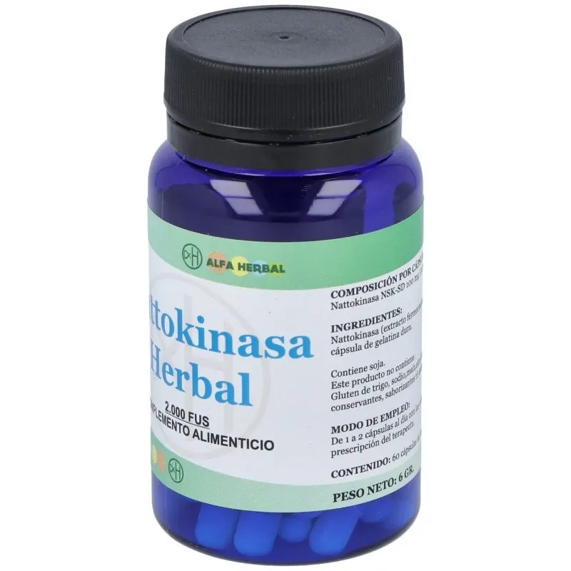 Alfa herbal nattokinasa 60caps | Farmacia Barata