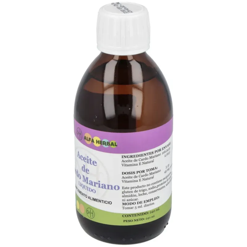 Alfa herbal aceite de cardo mariano 250ml | Farmacia Barata