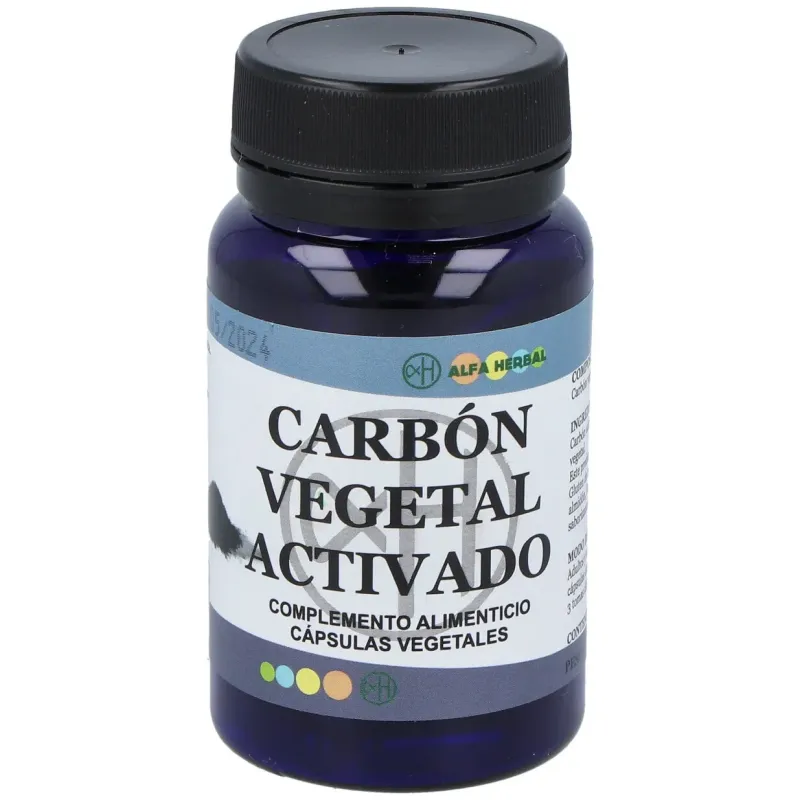Alfa herbal carbon vegetal activado 60caps | Farmacia Barata