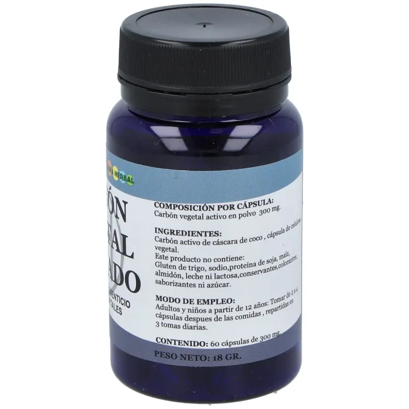 Alfa herbal carbon vegetal activado 60caps | Farmacia Barata