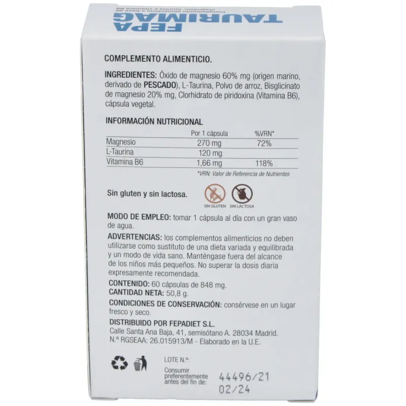 Fepadiet taurimag 60caps | Farmacia Barata