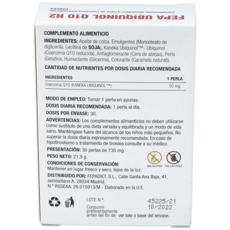 Fepa-ubiquinol q10 50mg. 30perlas | Farmacia Barata