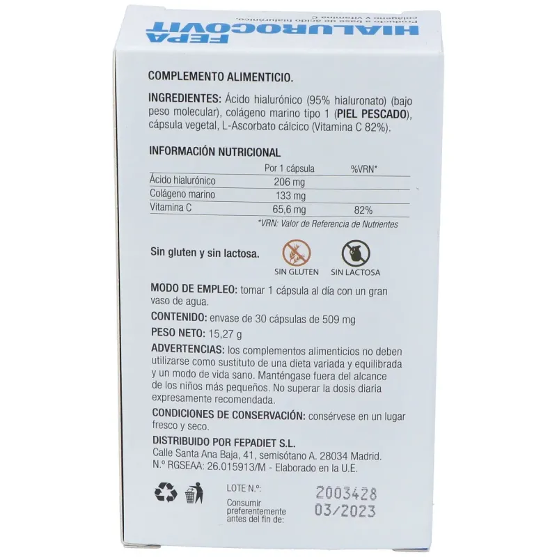 Fepa-hialurocovit 200mg. 30cap. | Farmacia Barata Fepa-hialurocovit 200mg. 30cap. | Farmacia Barata