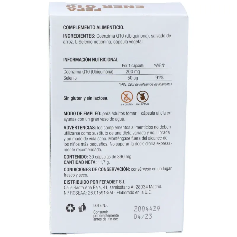Fepadiet q10 200mg + seleniometionina 30caps | Farmacia Barata