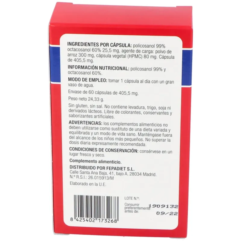 Fepadiet policosanol 99 60 60caps | Farmacia Barata