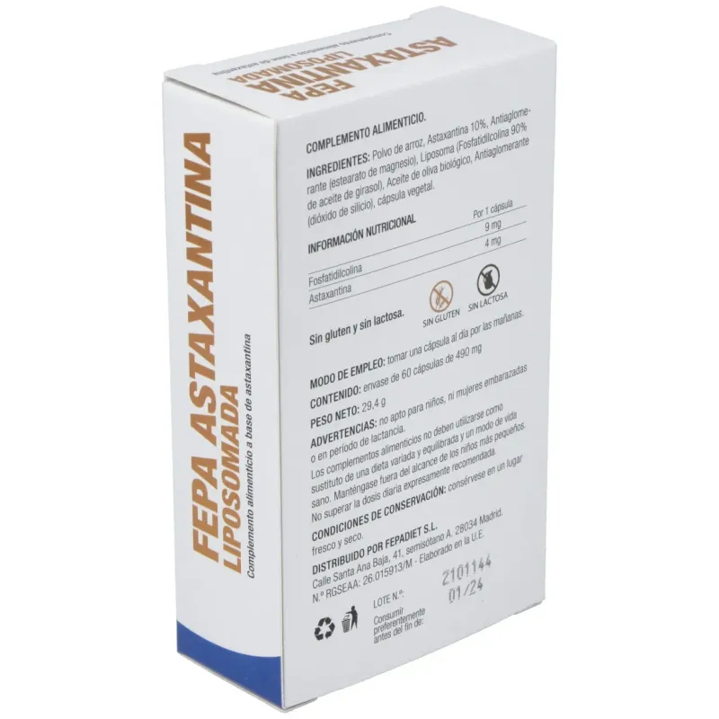 Fepadiet fepa-astaxantina liposomada 60caps | Farmacia Barata