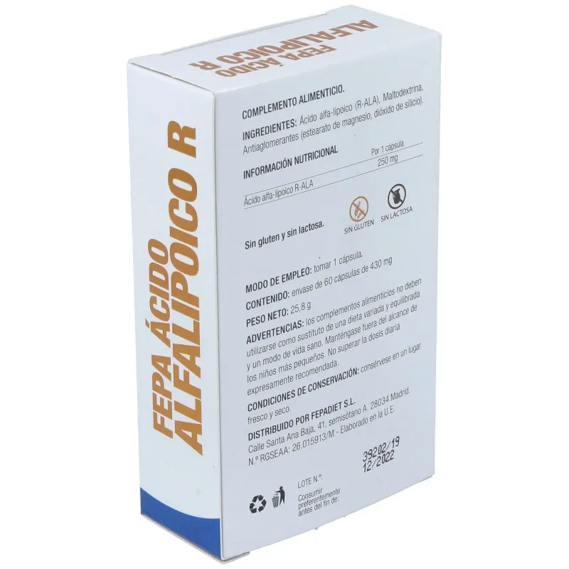 Fepadiet acido alfa-lipoico r ala 60caps | Farmacia Barata