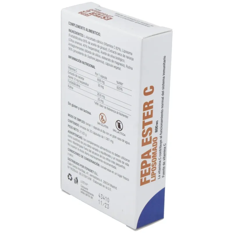 Fepadiet fepa-ester c liposomado 800mg 20caps | Farmacia Barata Fepadiet fepa-ester c liposomado 800mg 20caps | Farmacia Barata