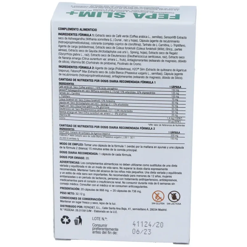 Fepadiet slim+ 20 + 20caps | Farmacia Barata Fepadiet slim+ 20 + 20caps | Farmacia Barata