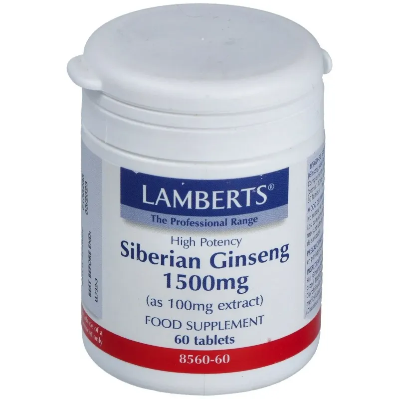 Lamberts ginseng siberiano 1500mg 60 comp | Farmacia Barata