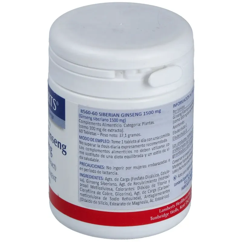 Lamberts ginseng siberiano 1500mg 60 comp | Farmacia Barata