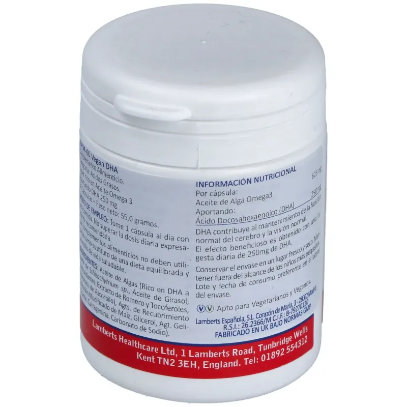 Lamberts dha vegano 60 cápsulas de 250mg | Farmacia Barata Lamberts dha vegano 60 cápsulas de 250mg | Farmacia Barata