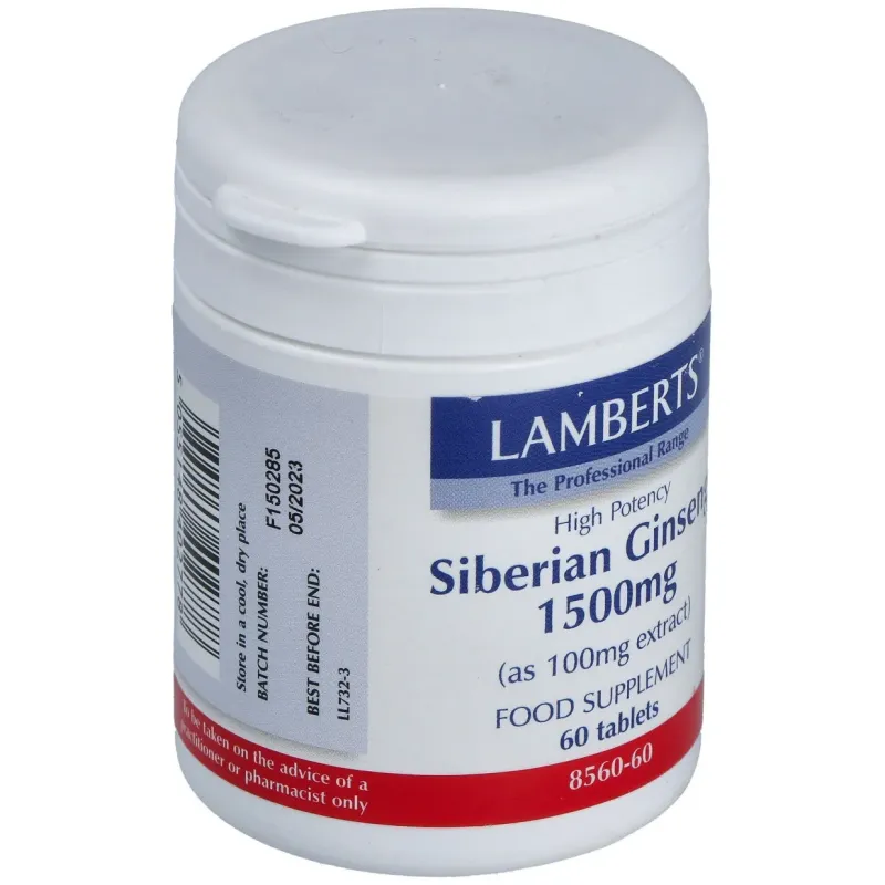 Lamberts ginseng siberiano 1500mg 60 comp | Farmacia Barata