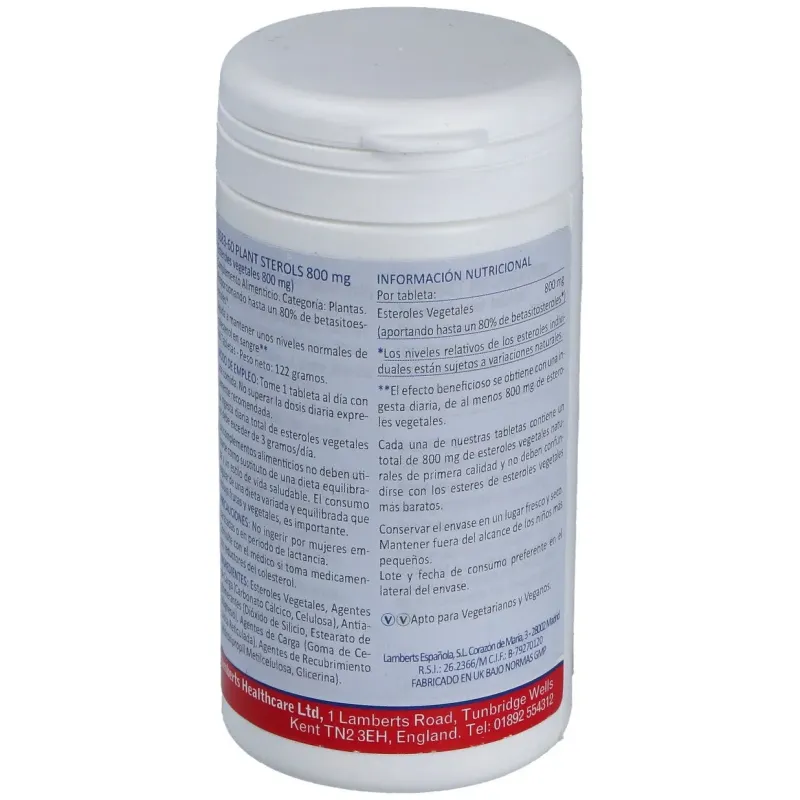 Esteroles vegetales (plant sterols) 800mg. 60comp. | Farmacia Barata
