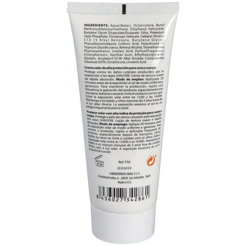 Crema solar muy alta proteccion 50+ 100ml. | Farmacia Barata