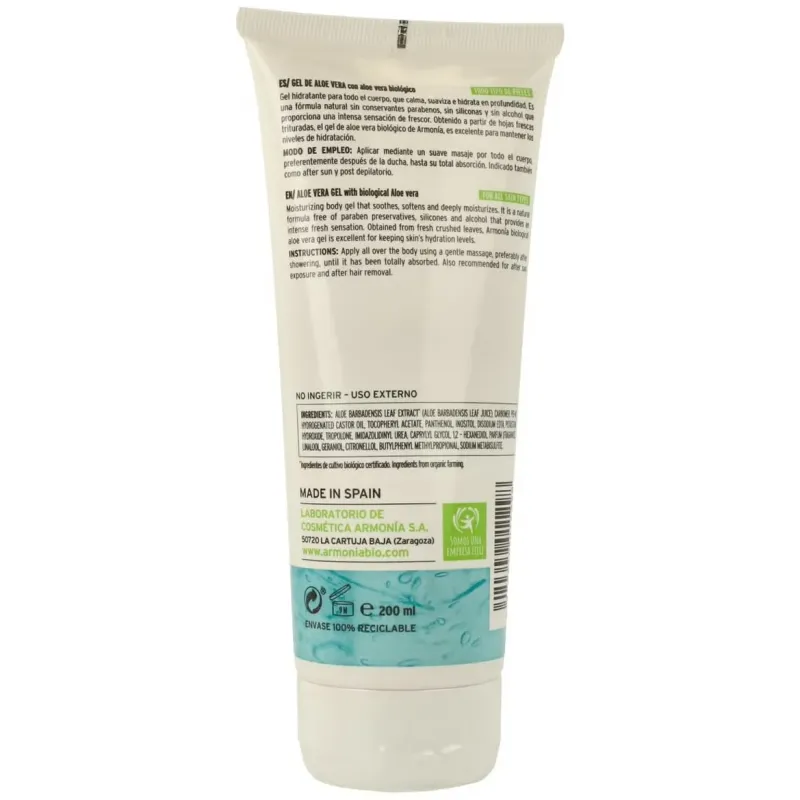 Armonía gel aloe vera 99% bio 200ml | Farmacia Barata