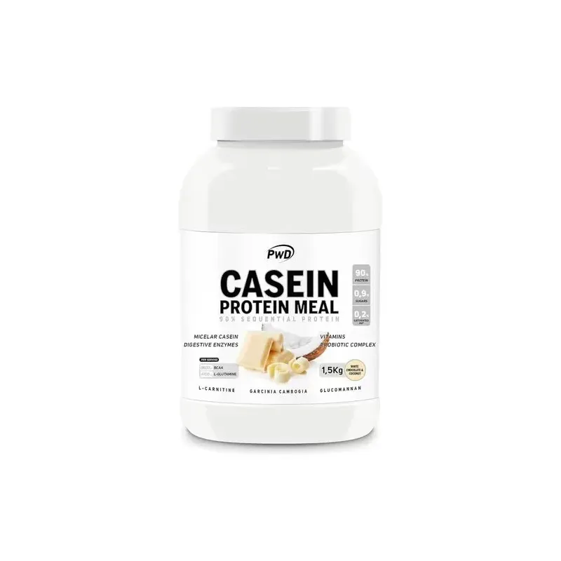 Pwd casein protein meal white chocolate with coconut 1.5kg | Farmacia Barata Pwd casein protein meal white chocolate with coconut 1.5kg | Farmacia Barata