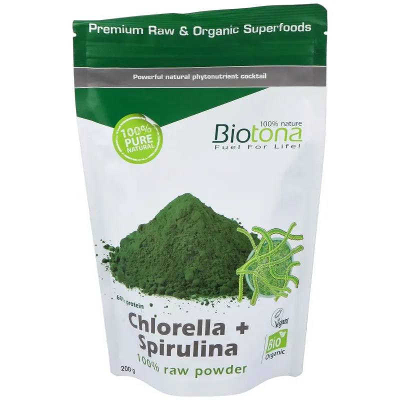 Biotona chlorella espirulina bio polvo 200g | Farmacia Barata