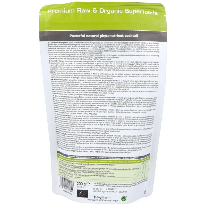 Biotona moringa raw superfood bio 200g | Farmacia Barata Biotona moringa raw superfood bio 200g | Farmacia Barata
