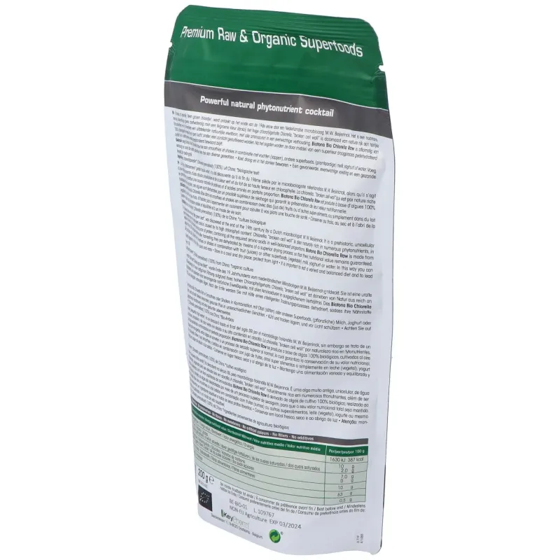 Biotona chlorella raw powder superfoods bio 200g | Farmacia Barata