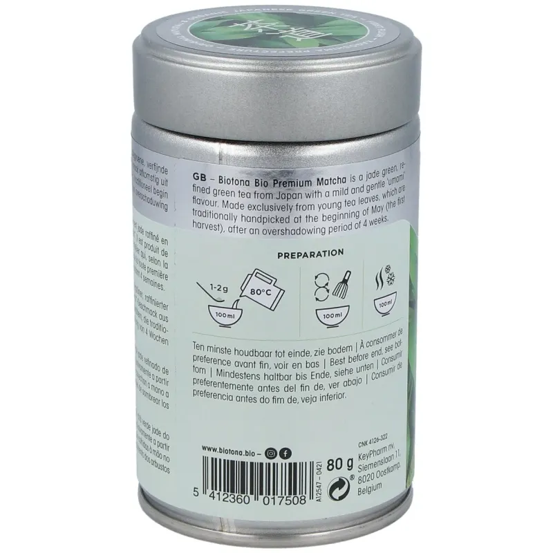 Biotona té matcha premium polvo bio 80g | Farmacia Barata Biotona té matcha premium polvo bio 80g | Farmacia Barata