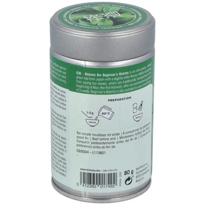 Biotona beginner's matcha 80g | Farmacia Barata