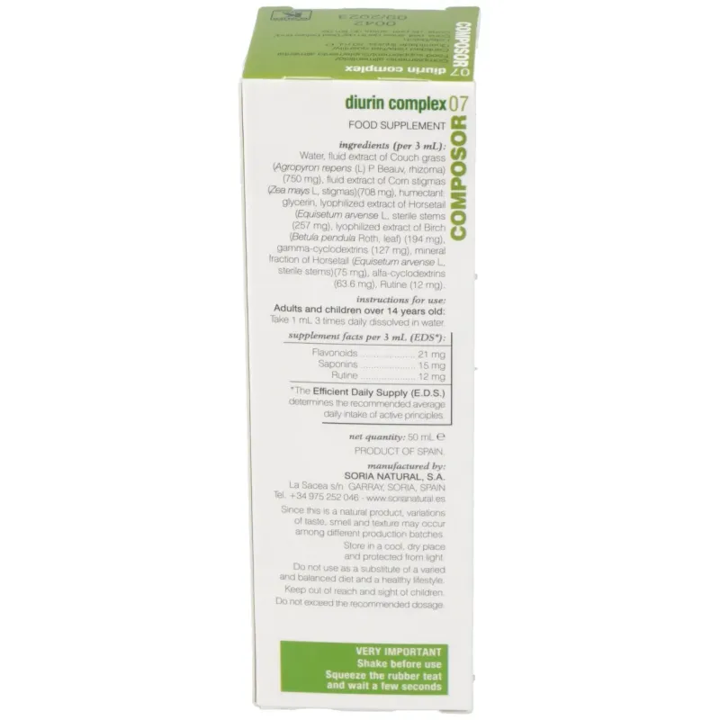 Soria natural composor 07 - diurin complex 50 ml | Farmacia Barata Soria natural composor 07 - diurin complex 50 ml | Farmacia Barata