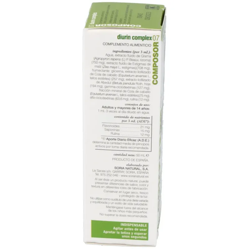 Soria natural composor 07 - diurin complex 50 ml | Farmacia Barata Soria natural composor 07 - diurin complex 50 ml | Farmacia Barata